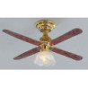 &MH719: CEILING FAN W/LG TULIP SHADE
