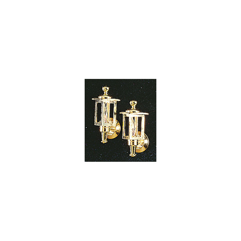 &MH760: BRASS COLONIAL COACH LAMPS (PR)