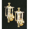 &MH760: BRASS COLONIAL COACH LAMPS (PR)