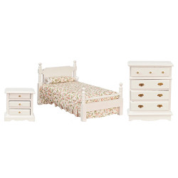 Bedroom  Set/3  White  Cb