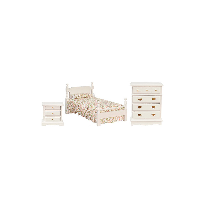 Bedroom  Set/3  White  Cb