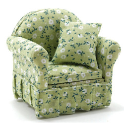 Green Floral Arm Chair