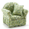 Green Floral Arm Chair