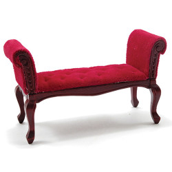 Red & Mahogany Settee
