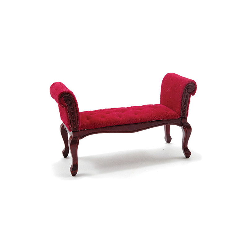 Red & Mahogany Settee