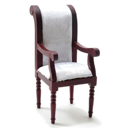 Mahogany & White Arm Chair