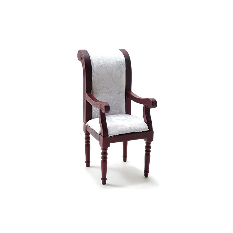 Mahogany & White Arm Chair