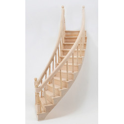 Stairs, 2 Rail, Left Curve Assembled