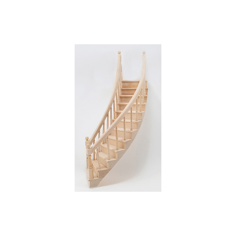 Stairs, 2 Rail, Left Curve Assembled