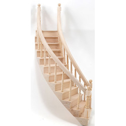 Stairs, 2 Railed, Right Curve, Assembled