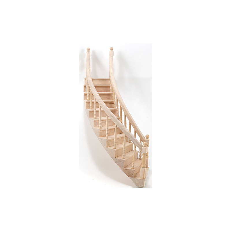 Stairs, 2 Railed, Right Curve, Assembled