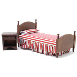 Walnut Bed & Night Stand