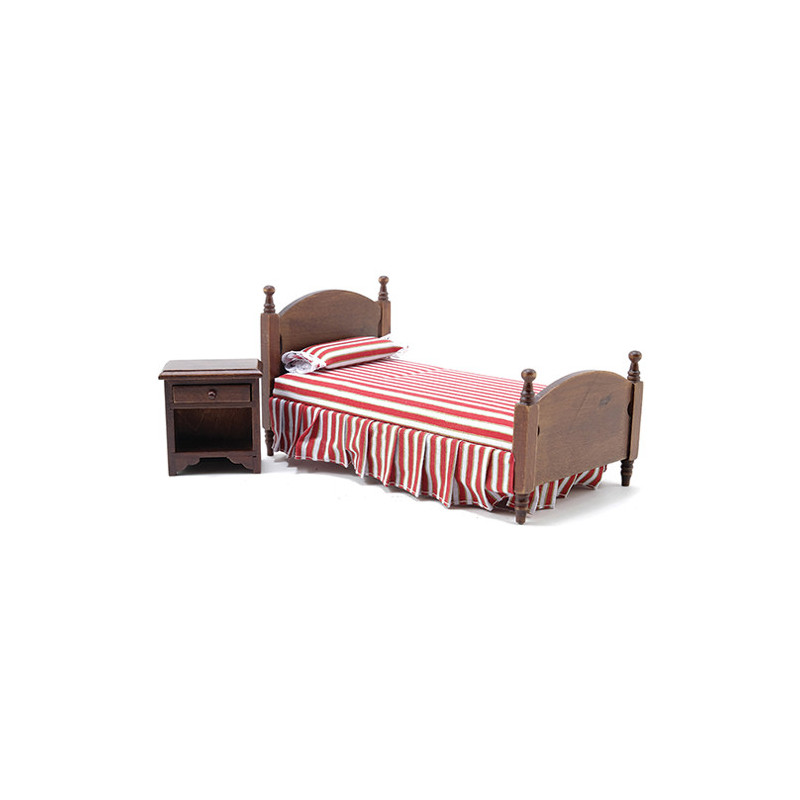 Walnut Bed & Night Stand