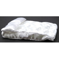 Mattress with Pillows & White Fabric