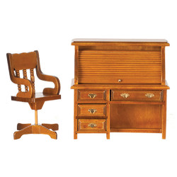 Rolltop Desk/Chair  Walnut