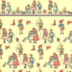 6 pack Wallpaper, Children On Dark Cream