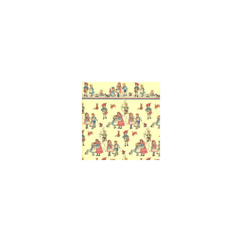 6 pack Wallpaper, Children On Dark Cream