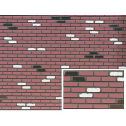 USED BRICK: RED/WHT ON BLK, 12X16, JR112