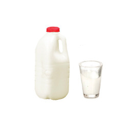 1/2 GALLON MILK W/GLASS OF MILK