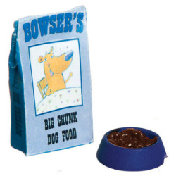 DOG FOOD BAG, FILLED BOWL
