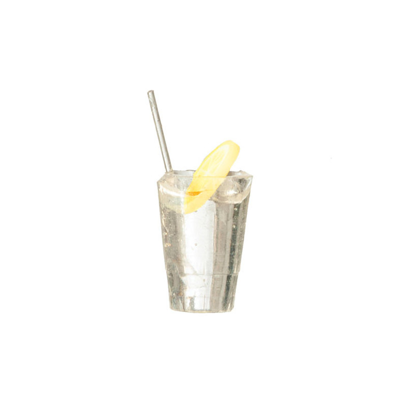 GLASS W/LEMON & STRAW