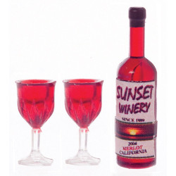 RED WINE W/2 GOBLETS