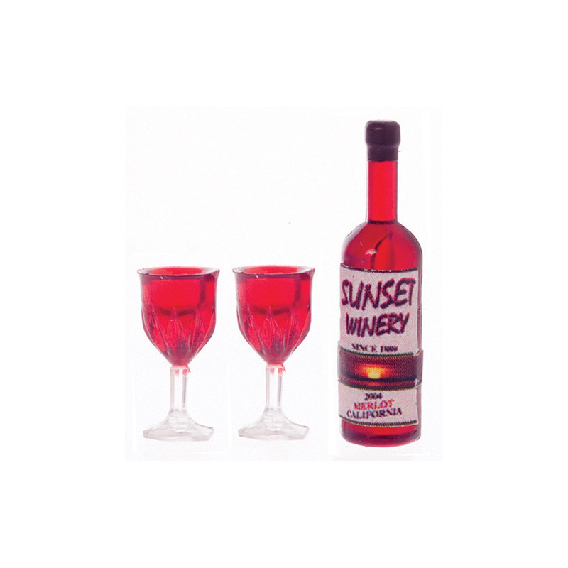 RED WINE W/2 GOBLETS