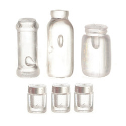 ASSORTED BOTTLES AND JARS, 6/PK