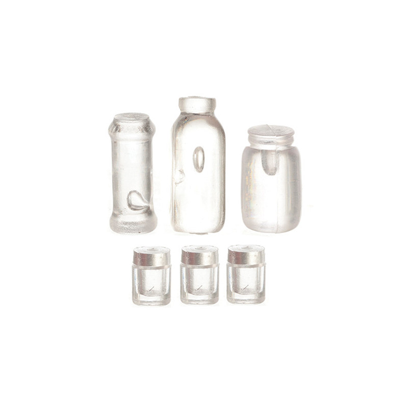 ASSORTED BOTTLES AND JARS, 6/PK