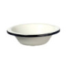 DISH PAN, WHITE ENAMEL W/BLACK TRIM