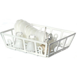 FILLED DISH DRAINER