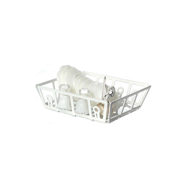 FILLED DISH DRAINER