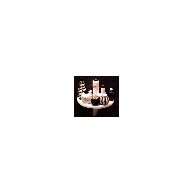 COSMETIC 1/2 ROUND SHELF-BLACK/WHITE