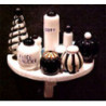 COSMETIC 1/2 ROUND SHELF-BLACK/WHITE