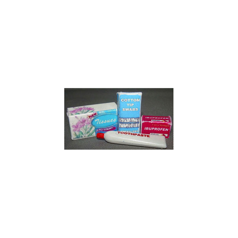BATHROOM SET-SOFT TISSUE,COTTON TIPS,TOOTHPASTE, I