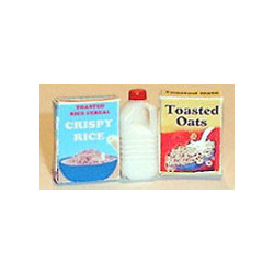 CEREAL SET -1/2GAL MILK, 2 CEREAL BOXES