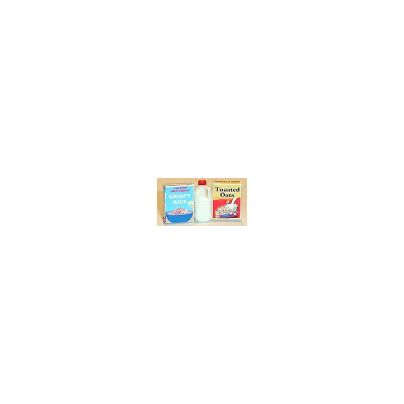 CEREAL SET -1/2GAL MILK, 2 CEREAL BOXES