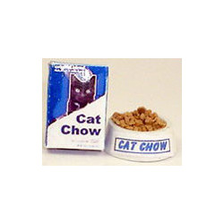CAT CHOW BOX W/BOWL OF FOOD