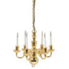 6 Arm Brass Chand W/Bi-Pin