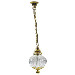 Large Clear Bead Hanging Lamp