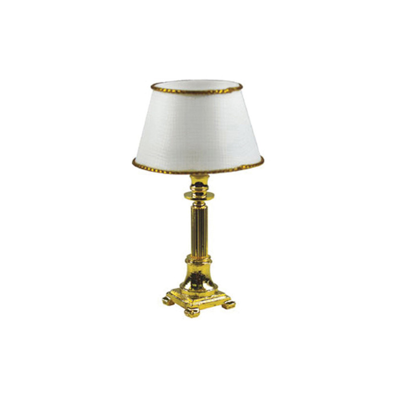 BRASS COLUMN TABLE LAMP