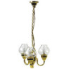 3-Arm Clear Globe Chandelier