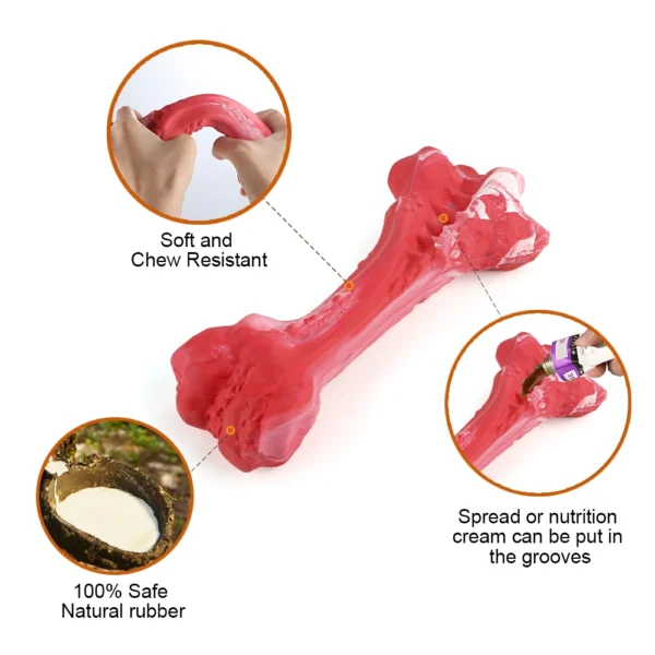 Pet Dog Bone Chew Toy for Chewers Treat Dispensing Durable Rubber Toothbrush Cleaning Toy Puppy Chewing Supplies Dog Accessories - Image 14