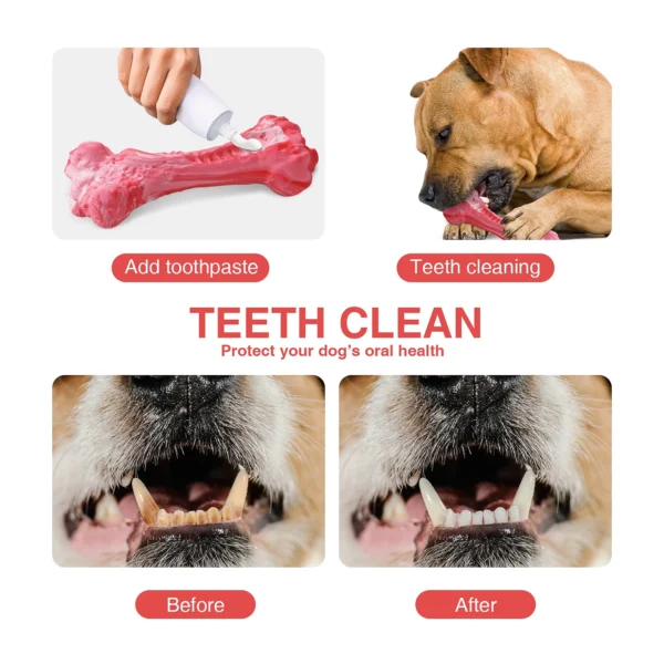 Pet Dog Bone Chew Toy for Chewers Treat Dispensing Durable Rubber Toothbrush Cleaning Toy Puppy Chewing Supplies Dog Accessories - Image 19