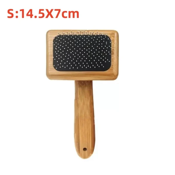 Natural Bamboo Handle Comb Stainless Steel Hair Brush Dogs Cats Pets Accessories Tools Open Knit Puppy Combs Durable Dense - Image 9