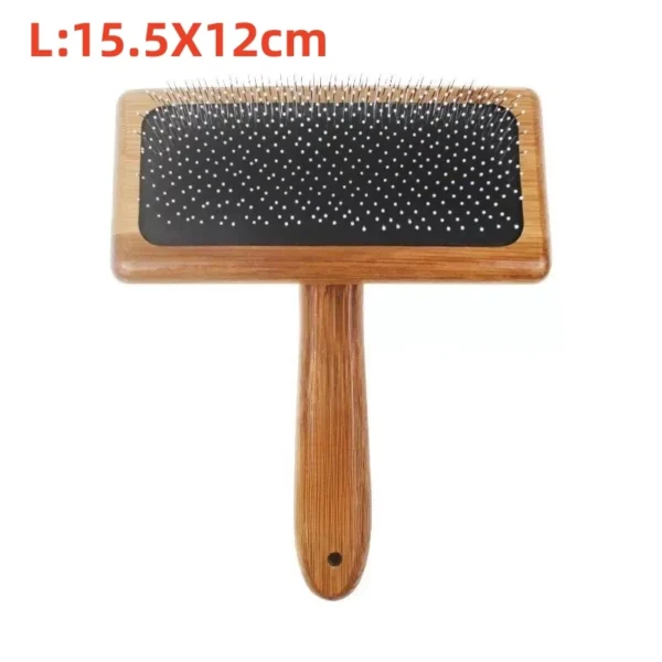 Natural Bamboo Handle Comb Stainless Steel Hair Brush Dogs Cats Pets Accessories Tools Open Knit Puppy Combs Durable Dense - Image 7